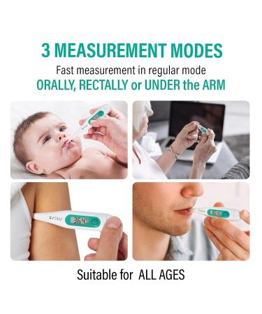 Evolu Waterproof Digital Thermometer - Fast 10-Second Temperature Measurement for Babies Children & Adults | High Precision 0.1 C | Easy-to-Read Display & Storage Box - Buy Online on GoSupps.com