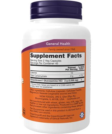 Now Glucosamine '1000' (GreenGrown) 90 Vegetarian Capsules - NOW Supplements - Buy Online on GoSupps.com