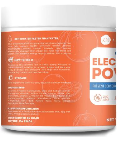 Kate Naturals Orange Electrolytes Powder 4oz - Vegan Instant Electrolytes for Energy, Hydration, and Cramp Relief - Non-GMO, Keto-Friendly, Zero Sugar - Buy Online on GoSupps.com