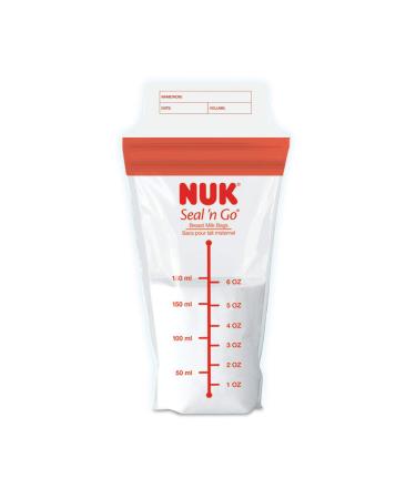 NUK Seal 'n Go Breast Milk Bags 100 Pre-Sterilized Storage Bags 6 oz (180 ml) Each