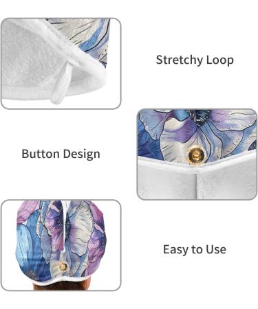 Exotic Anemone Flower Hair Towel 2 Pack | Super Absorbent Quick-Dry Hair Turbans for Women & Girls - Buy Online on GoSupps.com