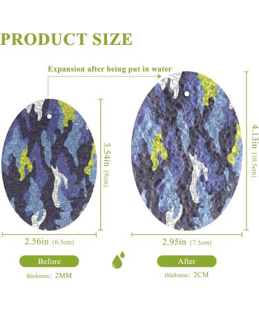 3-Pack Cleaning Kitchen Sponges Oval Colorful Camouflage Kitchen Cellulose Dishwashing Wood Pulp Cotton - Buy Online on GoSupps.com