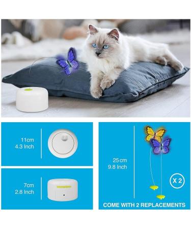 All For Paws Interactive Motion-Activated Cat Butterfly Toy - Flutter Bug Teaser Toy with Rotating & Flashing Butterflies - Buy Online on GoSupps.com