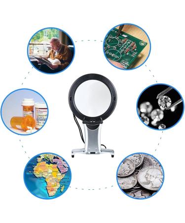 4.2 Inch Neck Hang Magnifying with Lights 6X 2X Lens Hands Free Lighted Reading Magnifier Desk Stand Full of Stars - Buy Online on GoSupps.com