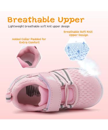 JOINFREE Baby Sneakers - Soft Anti-Slip Sole Newborn First Walkers Shoes 0-6 Months Pink - Buy Online on GoSupps.com