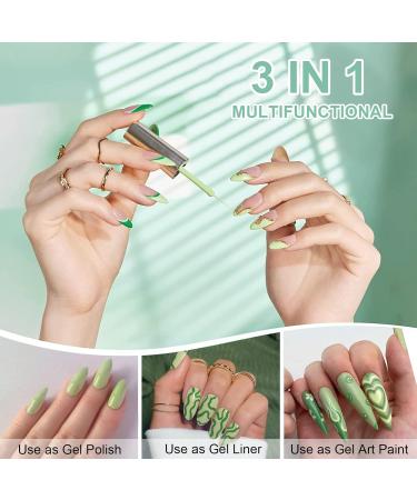 RECHOO 2PCS Gel Liner Nail Art - 8ml Green Fineliner Schellack Gel for Nail Drawing UV Nail Polish & Painting Gel for Creative Nail Designs - Buy Online on GoSupps.com