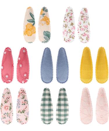 WLLHYF 16 Pieces Girls Toddler Floral Print Hair Clips Cloth Non-Slip Fabric Wrapped Metal Snap Hairpins Floral Design Hair Barrettes Accessories for Kids Baby Teens Girls Women - Buy Online on GoSupps.com