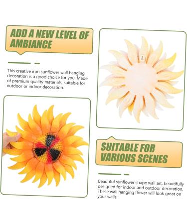 Alipis 4pcs Wrought Iron Sunflower Hanging Emblems Tote Bags for Women Sunflower Wall Ornament Indoor Plant 30x30cmx4pcs Yellowx4pcs - Buy Online on GoSupps.com