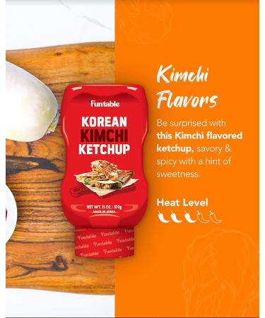 Funtable Korean Kimchi Ketchup - Spicy Tomato Condiment for Chickens, Nuggets, Wings, Fries, Nachos (13oz) - Buy Online on GoSupps.com