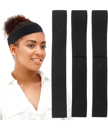 Molain Elastic Band for Fixed Hair Wigs 3 Pieces Black Nylon Edges Bands Anti-slip Durable Edge laying Scarf Adjustable Wig Bands - Buy Online on GoSupps.com