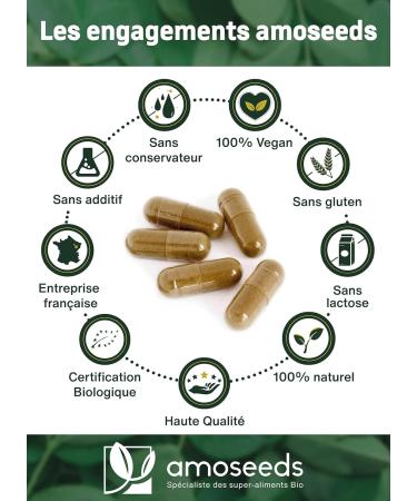 Moringa Oleifera ORGANIC | Extra Strong 10 000mg per day | 100% Natural and Pure | 90 Vegan Capsules of 400mg | Top Quality - Buy Online on GoSupps.com