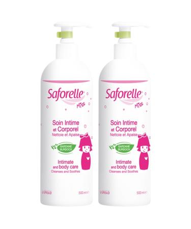 PARAVOSTRA SAFORELLE | Miss Intimate and Body Care | Intimate hygiene for little girls | Anti-dryness | Soothes and softens skin | Anti-irritation | Cleanses | Made in France | 2 x 500ml
