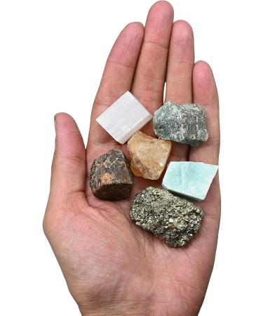 Crystals for Money & Success Manifestation - Set of 6 Healing Stones: Citrine Pyrite Garnet Selenite Green Aventurine Amazonite - Buy Online on GoSupps.com