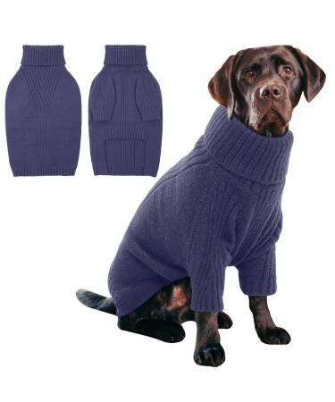 IECOii XXXL Dog Jumper Christmas Dog Sweaters for Extra Large Dogs Girl Boy Turtleneck Knitted Dog Clothes for Autumn Winter Pullover Easy On Dog Sweatshirt Big Dog Jumpers for Golden retriever XXX-Large Blue