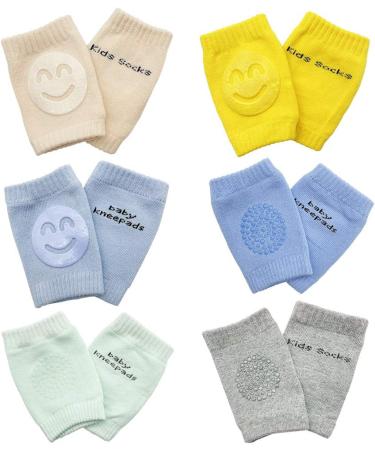 6 Pairs Baby Knee Pads - Anti-Slip Cotton Toddler Knee Protector for Crawling and Walking (Two Styles, Various Colors) - Buy Online on GoSupps.com