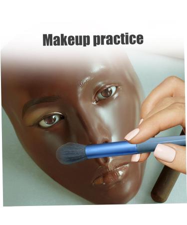 Silicone Makeup Practice Face for Beginners | Reusable Black Skin Training Board for Eyebrow Eyeliner & Foundation - Buy Online on GoSupps.com