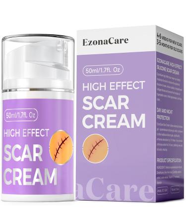 Advanced Scar Cream 1.7 Oz(50ml) Large Capacity Silicone Scar Gel for After Surgical C-Section Stretch Marks Keloids Burns Effective on Old & New Scars Lavender Scent