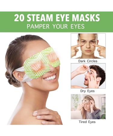 20 Pack MEDLOT Steam Eye Mask for Dry, Puffy Eyes | Dark Circles & Stye Relief | Disposable Warm Compress with Ear Straps | Unscented Spa Mask for Sleep | Mother's Day Gift - Buy Online on GoSupps.com