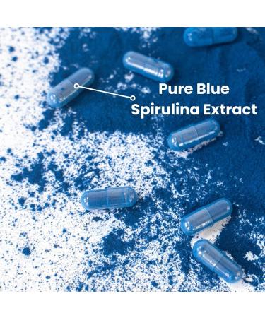 Ocean Rx Organic Pure Blue Spirulina Capsules | Natural Superfood | Prebiotic Phycocyanin Supplement | Healty Skin, Oral Health, & Wound Recovery | 30 Serving Bottle - Buy Online on GoSupps.com