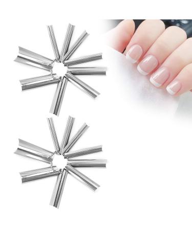 18Pcs French manicure nail art tips 9 sizes individual pointed deep c-shape cutter tool nail edge cutter for women man nail art salons diy home nails tips trimmer