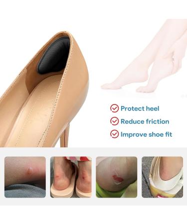 Clundoo Anti-Slip Heel Cushions - 8 Pieces (4 Pairs) Self-Adhesive for Big Shoes Blister Prevention for Leather & High Heels - Buy Online on GoSupps.com