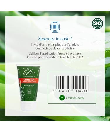 Ciel d'Azur Labs - SOS Pure Aloe Organic Cream - Dry Areas - Aloe Arborescens Native - Intense Hydration - Certified Organic Cosmos Organic - 98.8% Natural Origin - Tube 150 ml - Buy Online on GoSupps.com