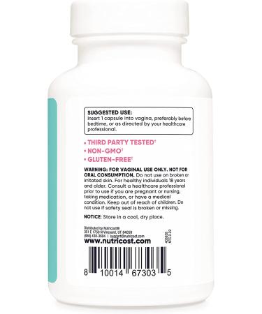Nutricost Boric Acid 600mg Vaginal Suppository - 30 Capsules for Women - Non-GMO - 30 Count - Buy Online on GoSupps.com