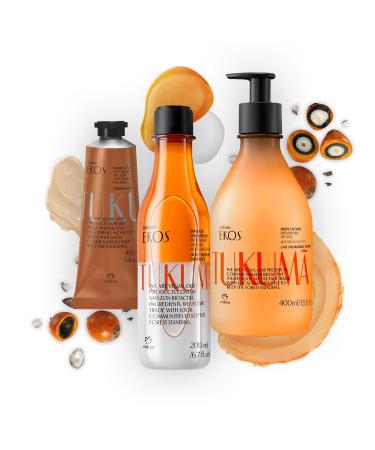 Natura Tukum Body Care Bundle Hyaluronic Acid Boosting Body Lotion Biphase Shower Oil & Hand Cream Deep Hydration Improves Texture & Elasticity Vegan Brazilian Skincare Set