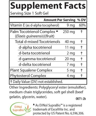 Carlson - Tocomin SupraBio Full Spectrum Tocotrienol Complex Non-GMO Tocotrienols Alpha Beta Gamma Delta 60 Softgels - Buy Online on GoSupps.com