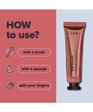 Lamel BB Blush - Light Cream for All Skin Tones - Tea Rose N. 401 - Cruelty-Free Makeup - Buy Online on GoSupps.com