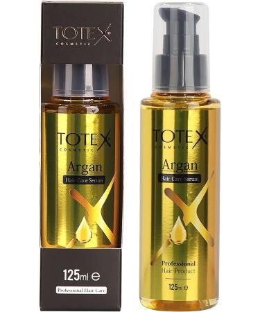 Totex Hair Styling Serum With Argan Oil Hydrating Moisturizer for Frizzy Dry Damaged Hair - Anti Frizz Heat Protection for Curly Wavy or Straight Hair 125 ml