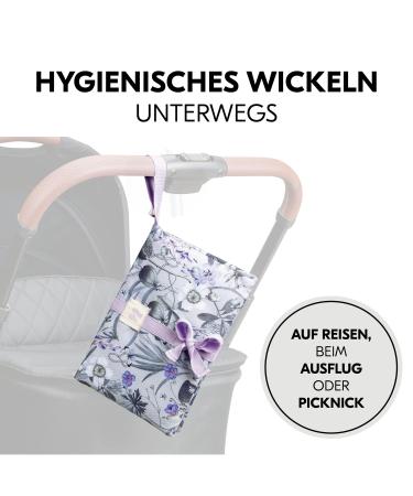 Hauck Diaper Bag with Change Pad Floral Gray Baby Changing Organizer & Stroller Accessory | Wipeable & Portable - Buy Online on GoSupps.com