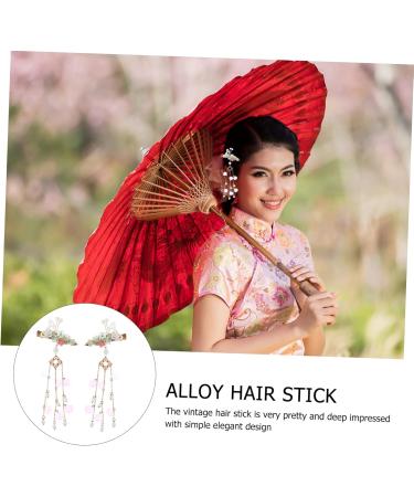 MAGICLULU 2 Pairs Butterfly Hair Clip Womens Hair Accessories Barrettes for Tassel Hair Clips Hair Stick for Lady Chinese Hair Barrettes Tassel Headdress Hairpin Miss Metal Alloy - Buy Online on GoSupps.com
