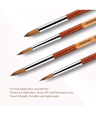 Aokitec #12 Kolinsky Sable Acrylic Nail Brush for Nails - Wood Handle Manicure Tool - Buy Online on GoSupps.com