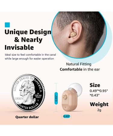 Autiphon Rechargeable Hearing Aids for Seniors Adults with Noise Cancelling - 1 Week Backup Power - Beige - Pair - Buy Online on GoSupps.com