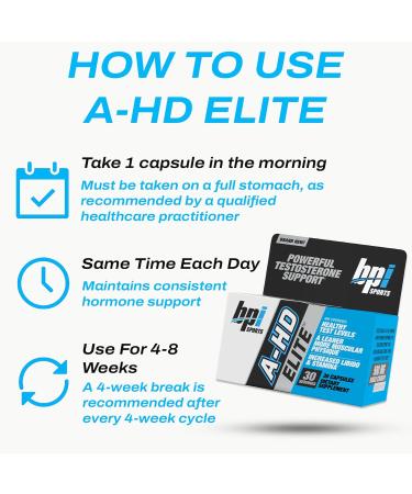 BPI Sports A-HD Elite Men s Powerful Testosterone Booster for Stamina Strength Sexual Support Supports Muscle Libido & Metabolism Natural Testosterone Supplement 30 Servings 500mg - Buy Online on GoSupps.com