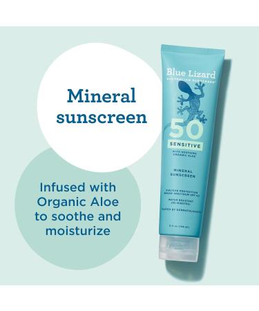Blue Lizard Sensitive Mineral Sunscreen SPF 50+ with Zinc Oxide - Water Resistant UVA/UVB Protection - Fragrance Free - 5 Fl Oz (Pack of 1) - Buy Online on GoSupps.com