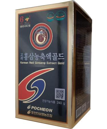 Pocheon 240g 100% Pure Korean 6-Year Root Panax Red Ginseng Extract Gold - Top Ginsenoside Saponin Herbal Supplement for Natural Immune Support | 8.5oz - Buy Online on GoSupps.com