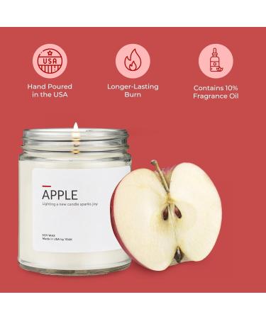1OAK Soy Wax Scented Candles - Apple Scent | Long Burning Hand-Poured 9oz | Premium Home Fragrance - Buy Online on GoSupps.com