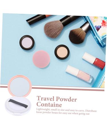 WOONEKY Empty Compact 2pcs Box Loose Powder Box Portable Makeup Organizer Powder Makeup Puff Electric Travel Eye Shadow 7.5x7.5cm Pink - Buy Online on GoSupps.com