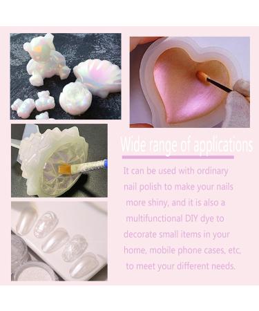 Pearl Glitter Nail Powder Set - White Pearlescent Mermaid Chrome Nail Powder for Gel Polish Nail Art - Mica Glitter Pigment for Home Decoration (2pcs) - Buy Online on GoSupps.com