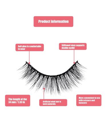 Yinettech 20 Pairs Self-Adhesive False Eyelashes with Scissors & Tweezers | 4 Styles 3D Soft Natural Eyelashes for Women & Girls - International Shipping - Buy Online on GoSupps.com