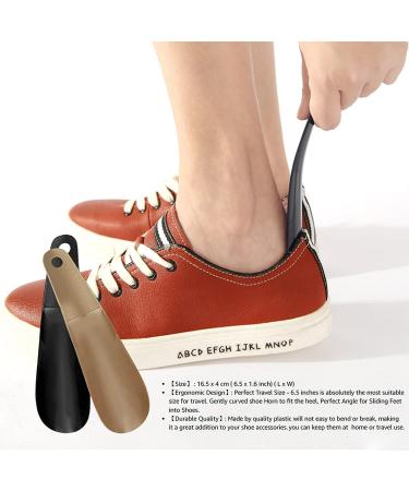 SKYPIA Plastic Shoe Horn 6.5 inch Black Khaki - Portable Travel Shoe Helper (2 Pack) - Buy Online on GoSupps.com
