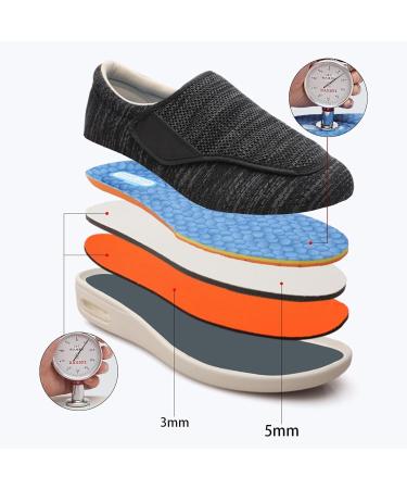 COITROZR Adjustable Diabetic Edema Shoes - X-Large Men's/Women's Slippers for Arthritis & Swollen Feet - 37EU Light Gray - Buy Online on GoSupps.com