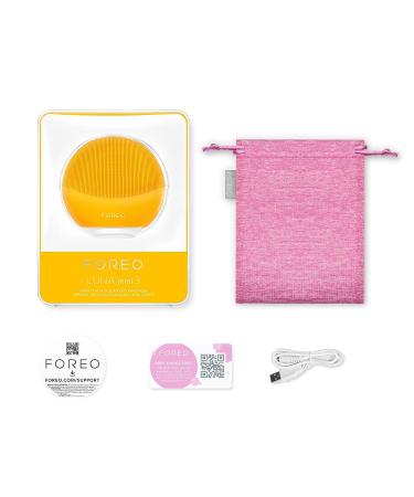 FOREO LUNA Mini 3 Facial Cleansing Brush - Ultra-Hygienic Face Massager for All Skin Types - Sunflower Yellow, Waterproof - 1 Count - Buy Online on GoSupps.com