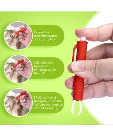 Nobleza - 5 Pcs Tick Remover Tools for Dog Painlessly Set of 3 Tick Hook and 2 Tick Tweezers for Cat and Horse - Buy Online on GoSupps.com