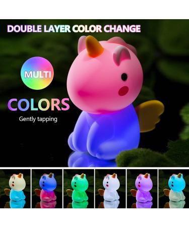 ALVIA Unicorn Night Light - Rechargeable LED Lamp for Baby Nursery - Dimmable, BPA-free Silicone - 50 Hours - Ideal for Girls or Boys Bedroom - Buy Online on GoSupps.com