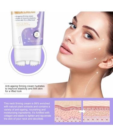 Tighten and Lift Neck Cream Neck Firming Cream with Retinol Hyaluronic Acid Vitamin C+E - 120ml Anti-Ageing Cream for Tightening Firming Lifting Reduces Sagging Skin for Youthful Look - Buy Online on GoSupps.com