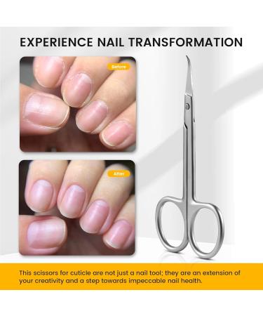 BEZOX Precision Curved Tip Cuticle Scissors - Professional Russian Style Nail Trimmer for Dead Skin & Hangnails - Sharp Blade for Right & Left-Handed Use - Buy Online on GoSupps.com