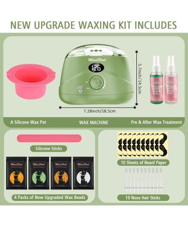 Waxing Kit Wax Kit for Women Men MaxFlat Digital Wax Pot Hard Wax Kit with Wax Accessories Brazilian Wax (Green) - Buy Online on GoSupps.com